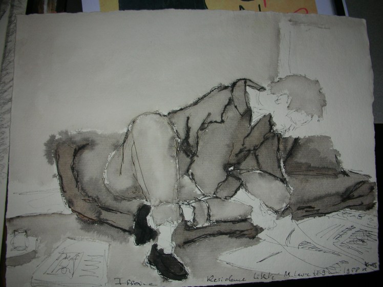 Marie Laure lit par terre